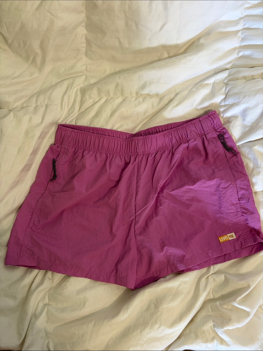 Levi's Women's Magenta Elastic-Waist Athletic Shorts